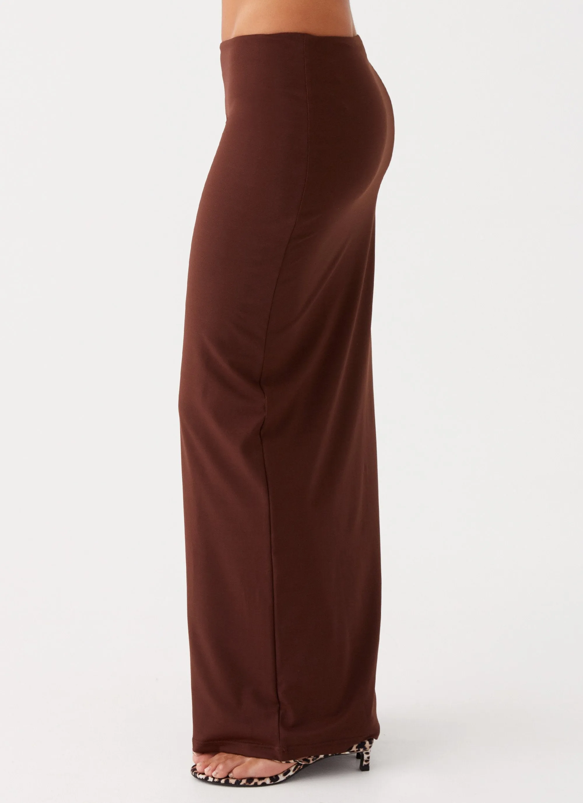 Solace Soul Maxi Skirt - Chocolate Breezy Look