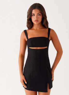 retro look Shea Cut Out Mini Dress - Black Shea Cut Out Mini Dress - Black Romantic Mood