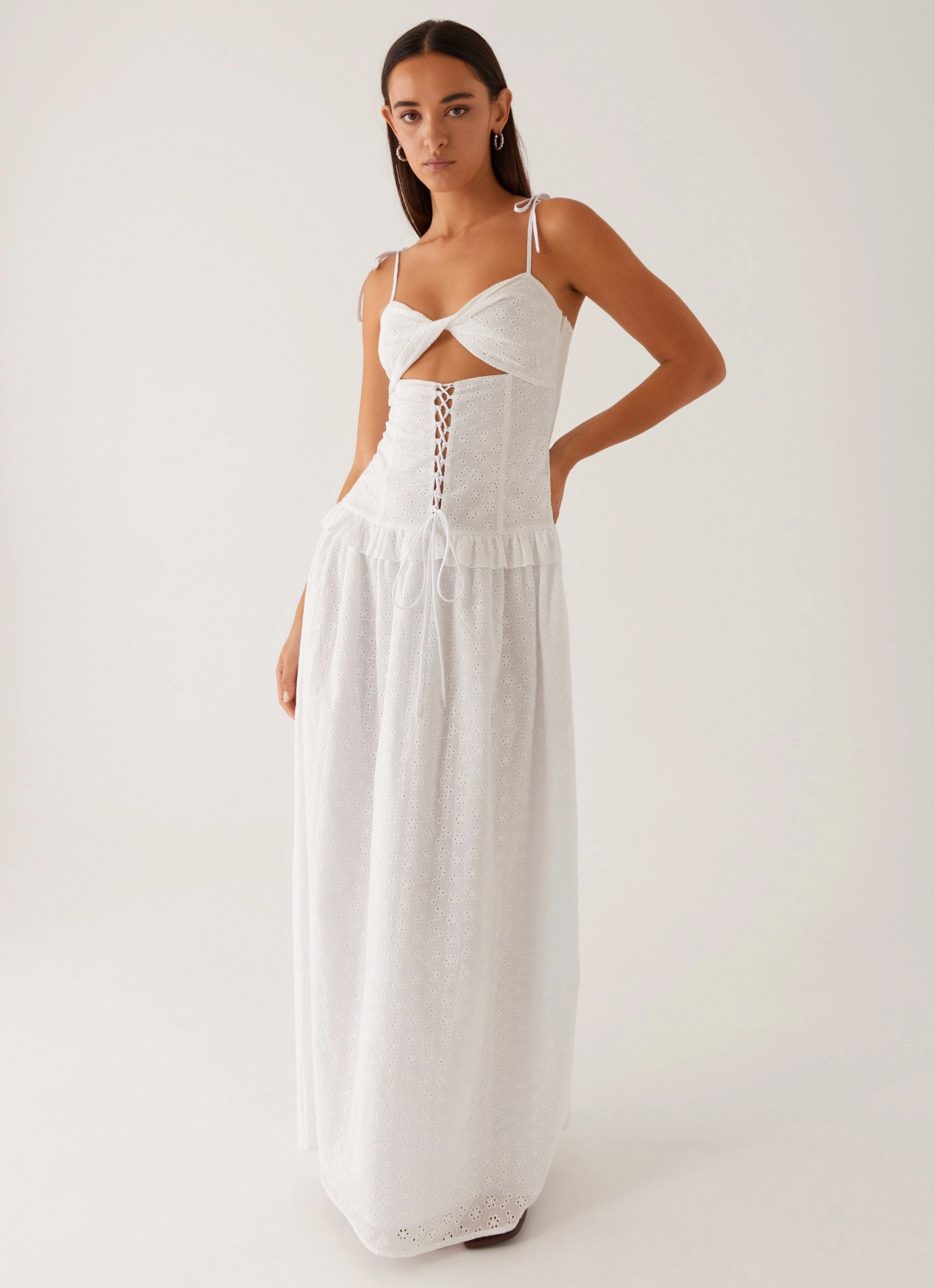 Clean Structure summer look Reveria Twist Maxi Dress - Ivory