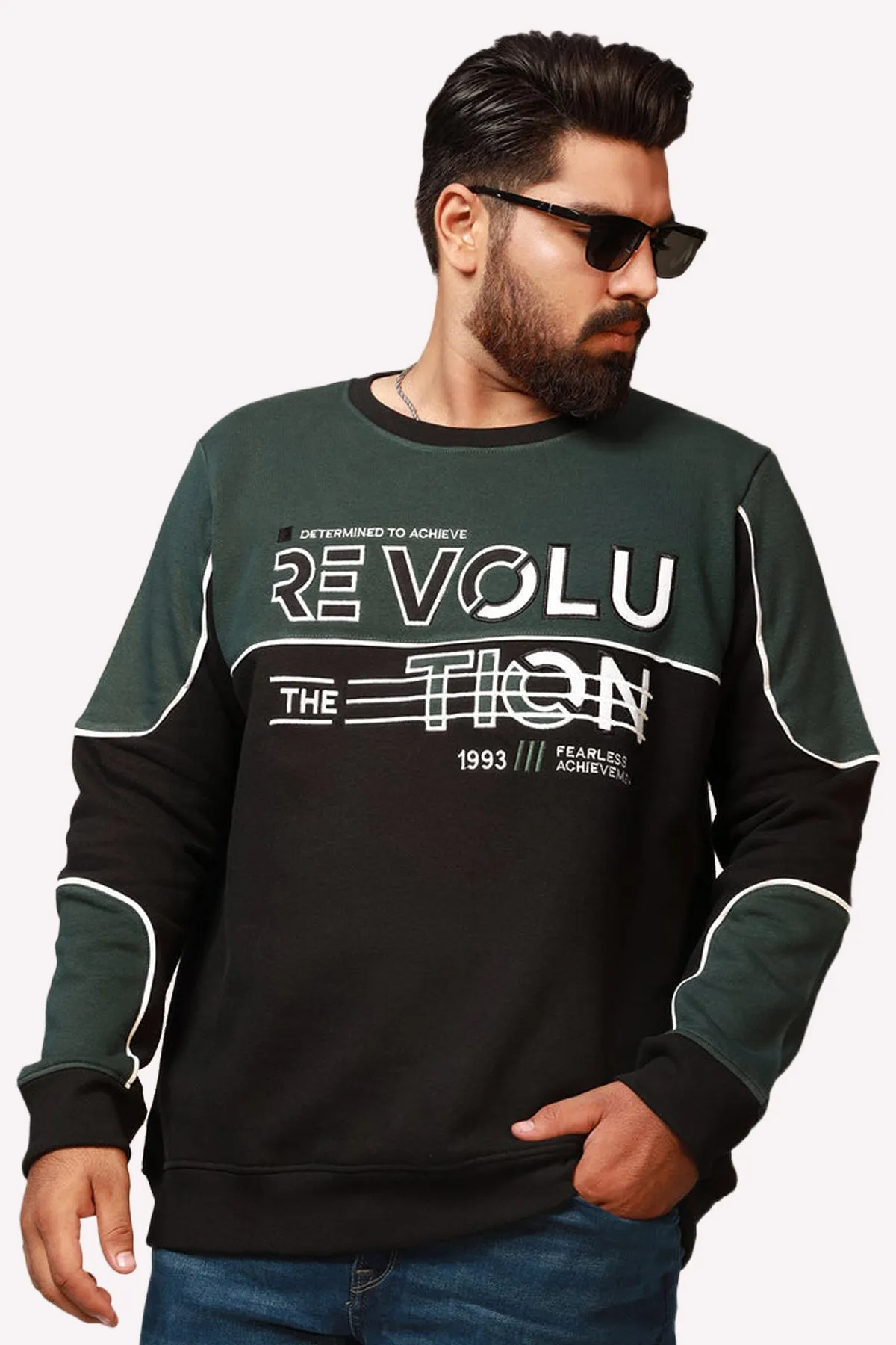 Revolution Print Applique Sweatshirt (Plus Size) - W22 - MSW052P