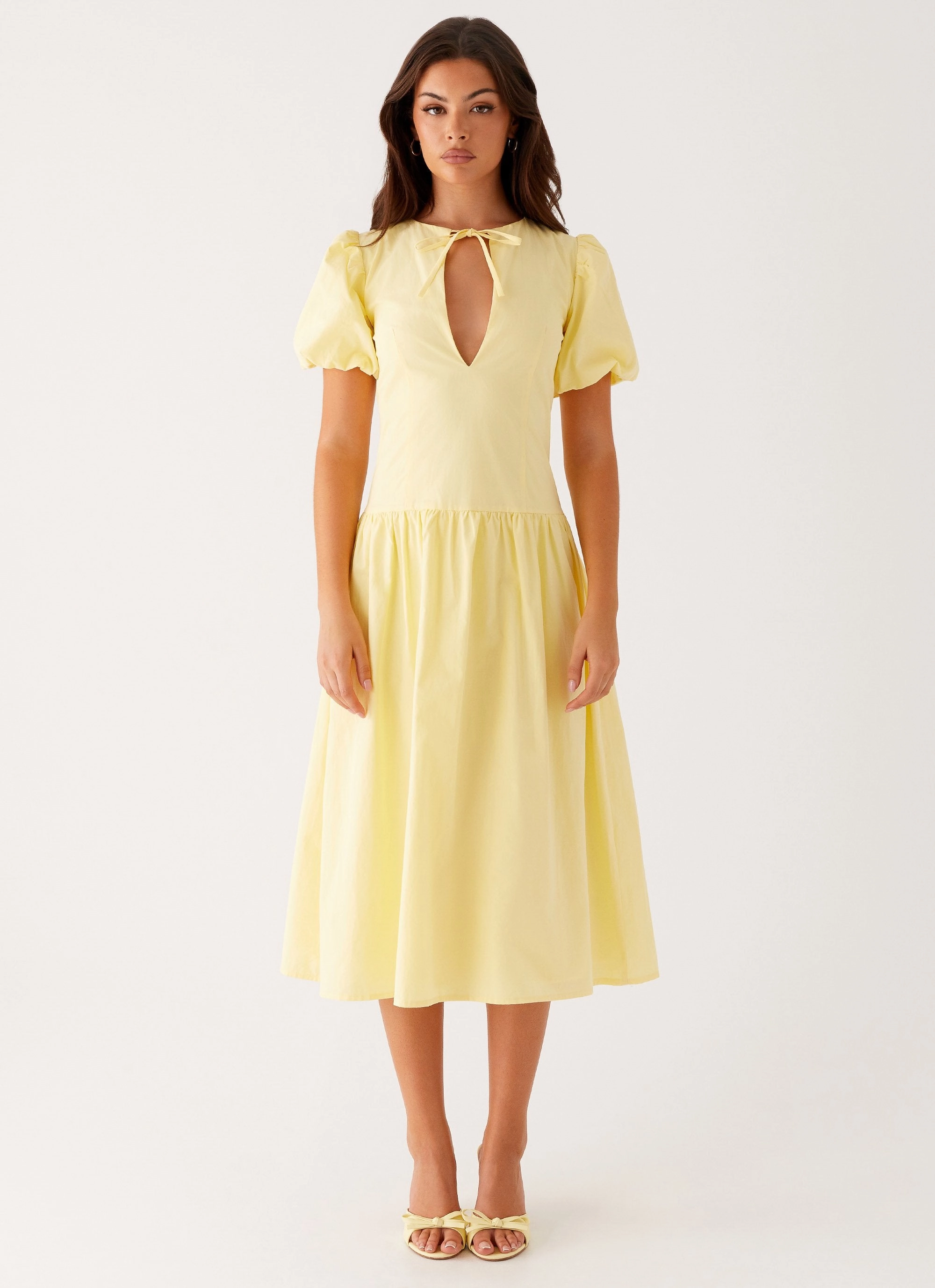 Night Charm Reyna Midi Dress - Yellow