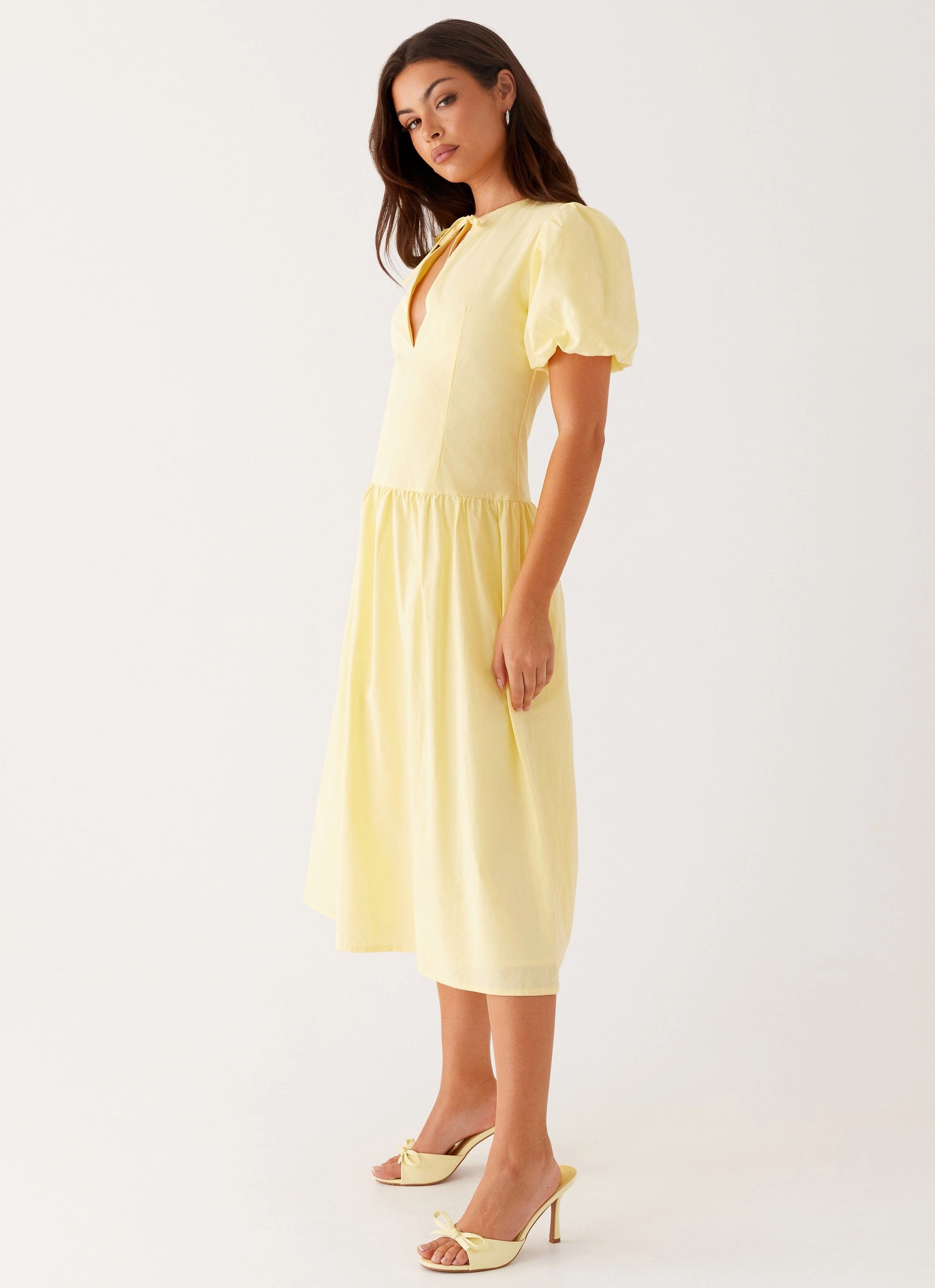 Reyna Midi Dress - Yellow Soft And Comfortable Mood Friendly