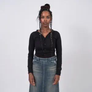 [RHODOLIRION] PS1076 EYELET CARDIGAN _ C-BLACK