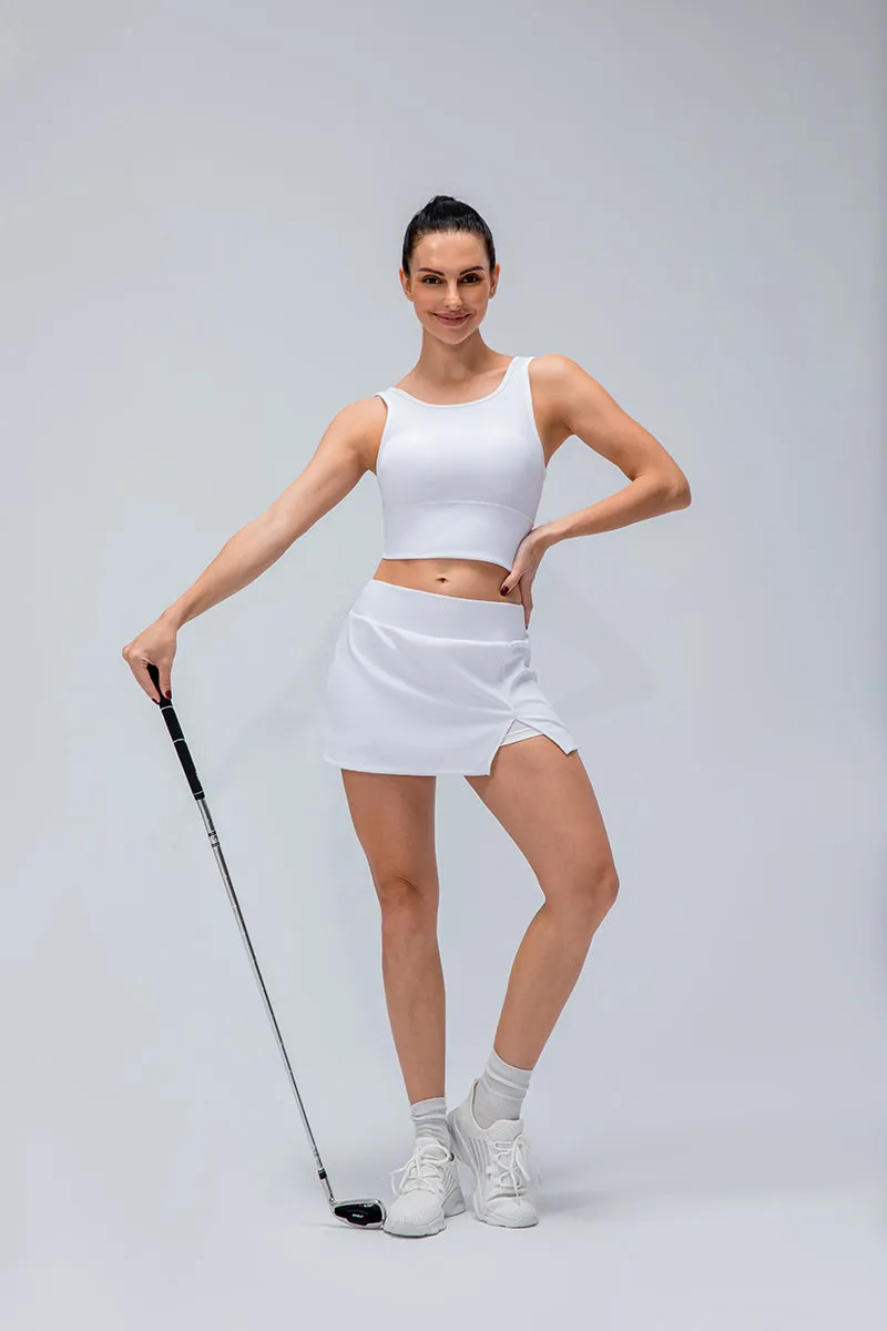 Ribbed Tennis Skirts Built-in Short Liner