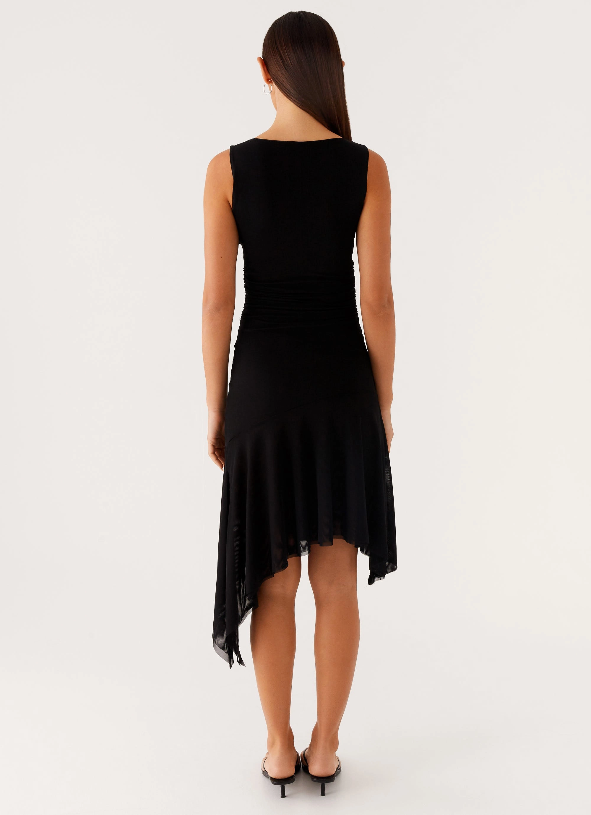 Winona Midi Dress - Black Subtle Look Farm Air