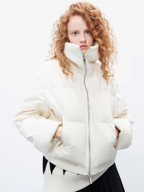 Ribbed Trim Shell Down Jacket Ribbed Trim Shell Down Jacket