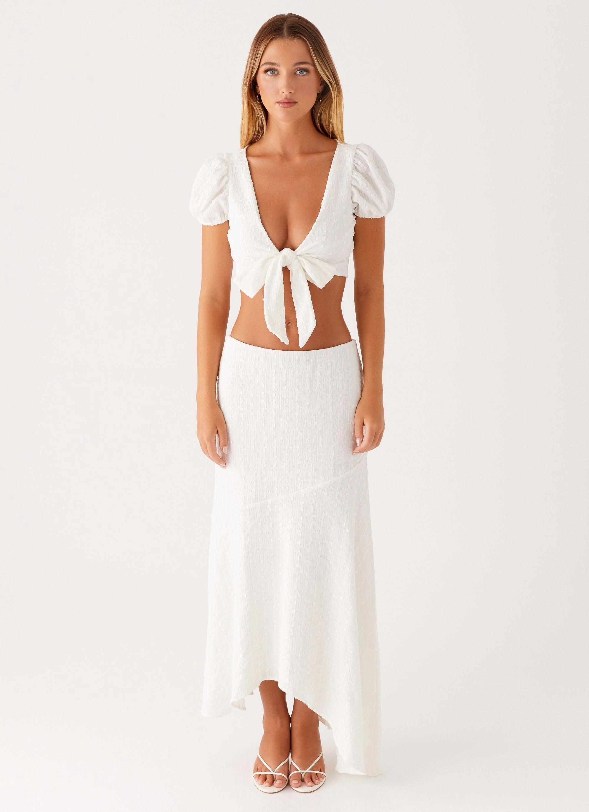 Cammy Tie Top - White ReflectiveTrim