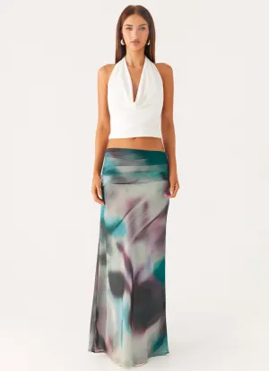 Relaxed Look Light Motion Rimi Maxi Skirt - Sea Splash