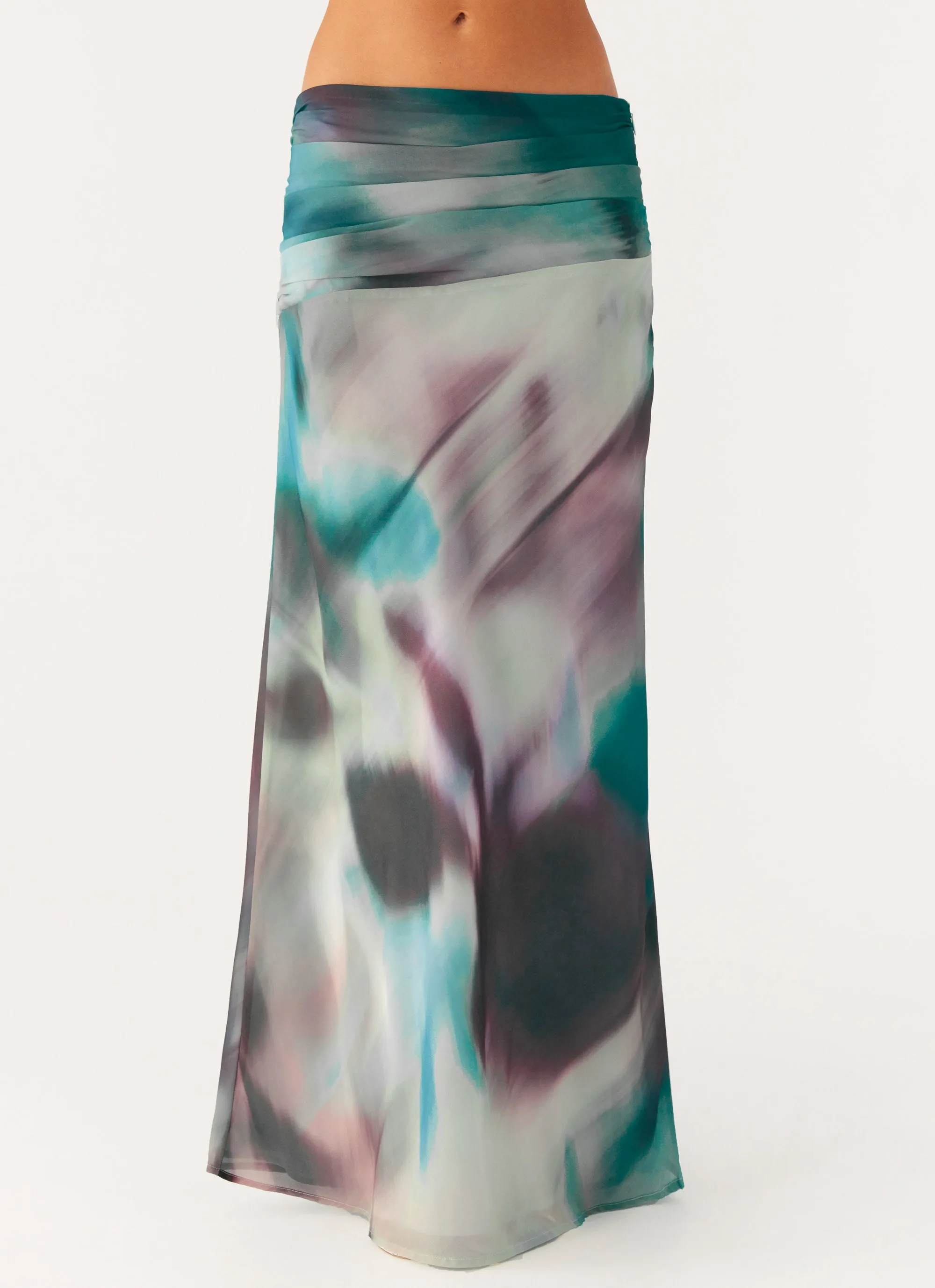 Rimi Maxi Skirt - Sea Splash Design Detail Built In Shorts