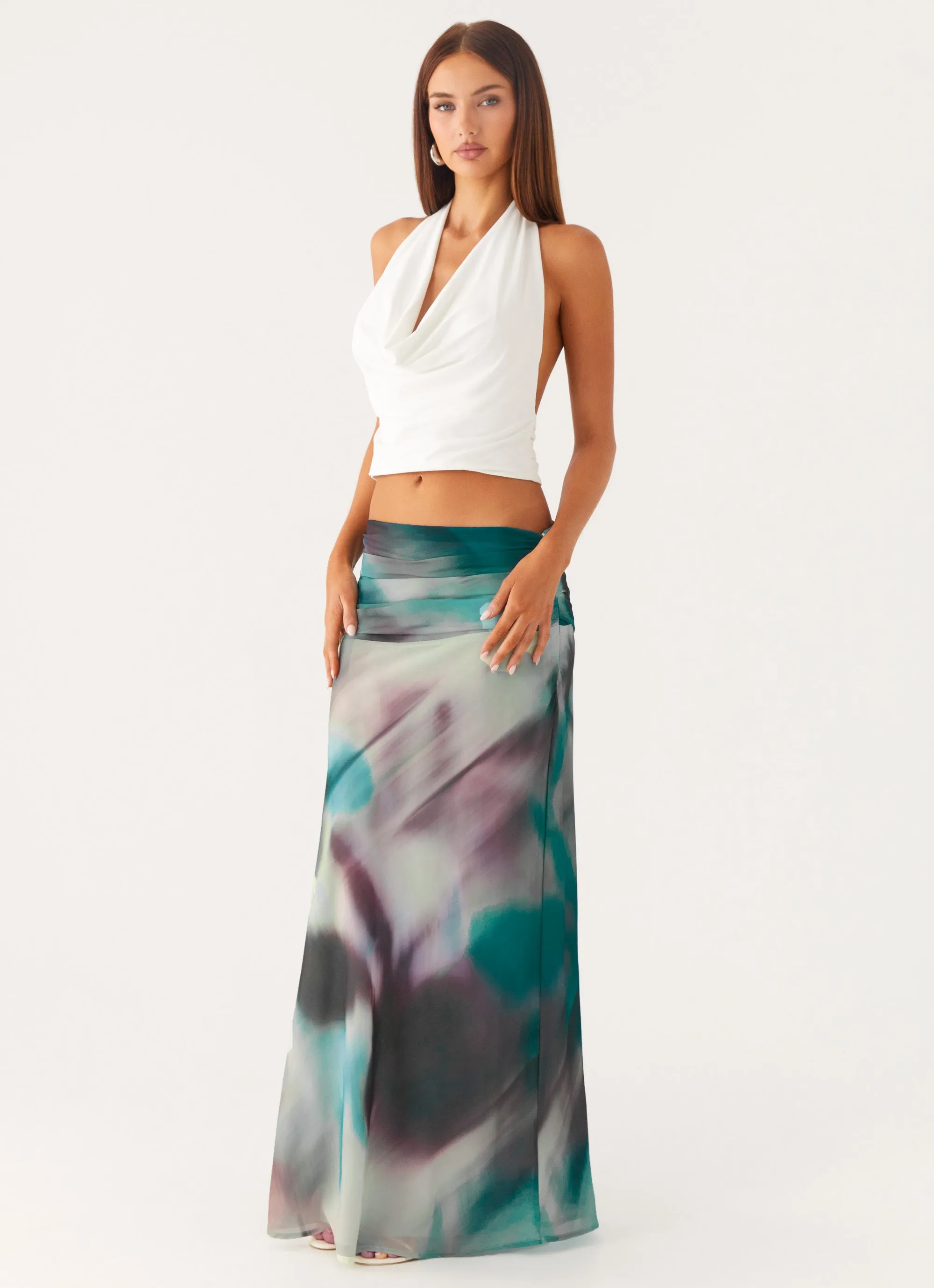 Rimi Maxi Skirt - Sea Splash Soft Tones Non Restrictive