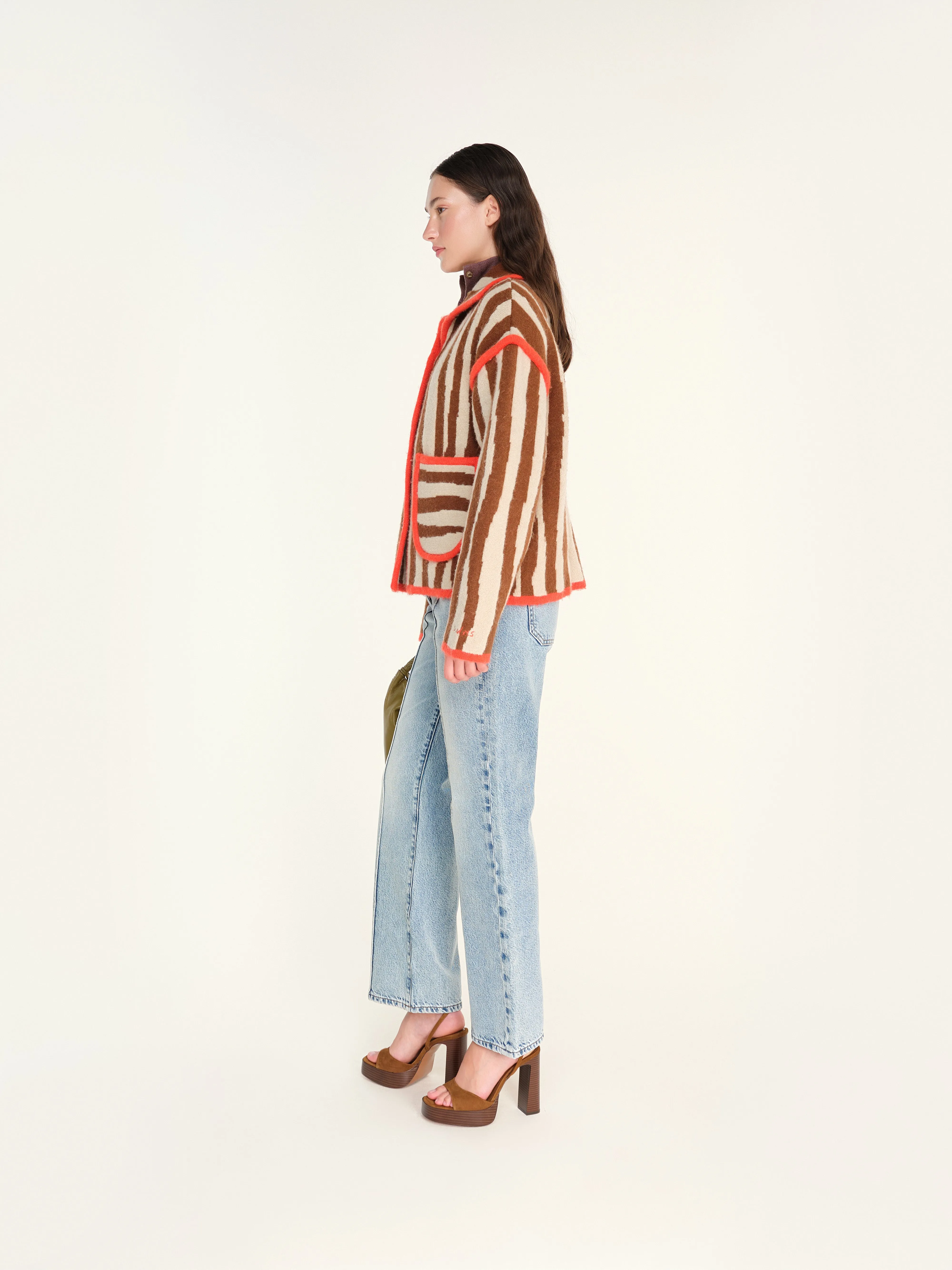 RINA - Jacquard knit jacket with pockets