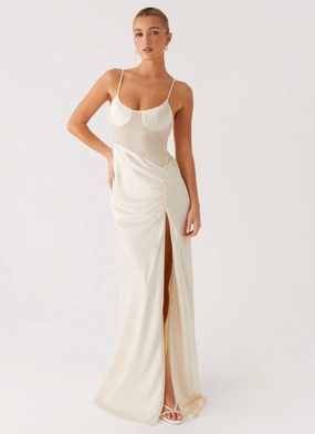 Rising Sun Maxi Dress - Off White Simple Garments Rising Sun Maxi Dress - Off White Graceful Ease