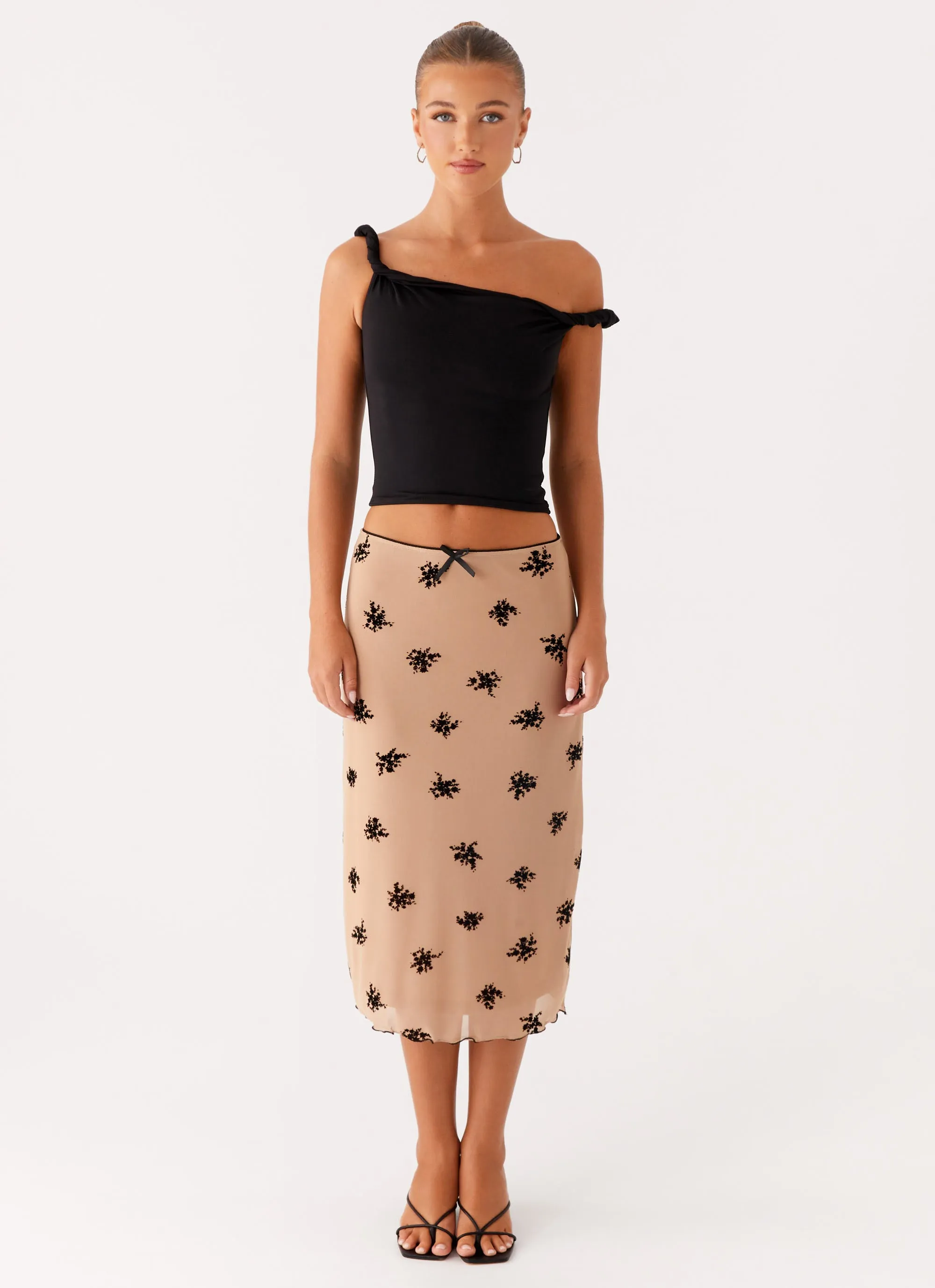 A line Rocca Midi Skirt - Nude