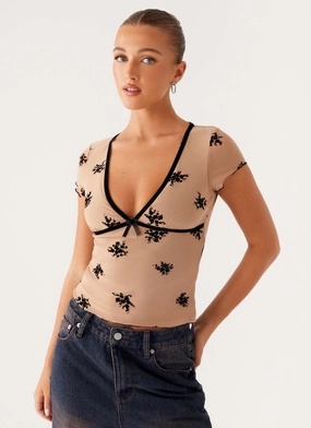 Rocca Top - Nude Durable Material Rocca Top - Nude SublimatedPrint Subtle Texture Weave