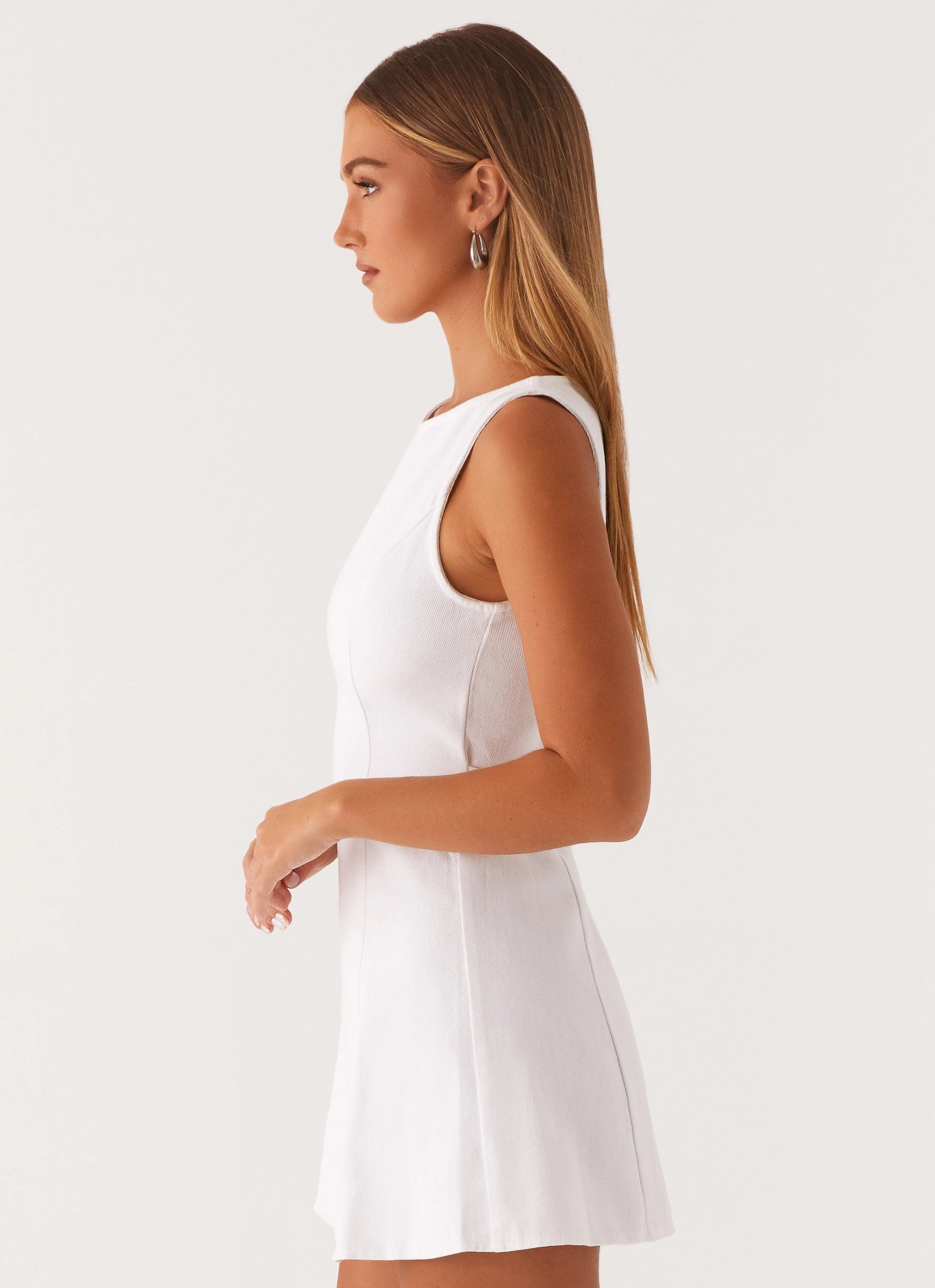 Perfect Look Rochelle Denim Mini Dress - White