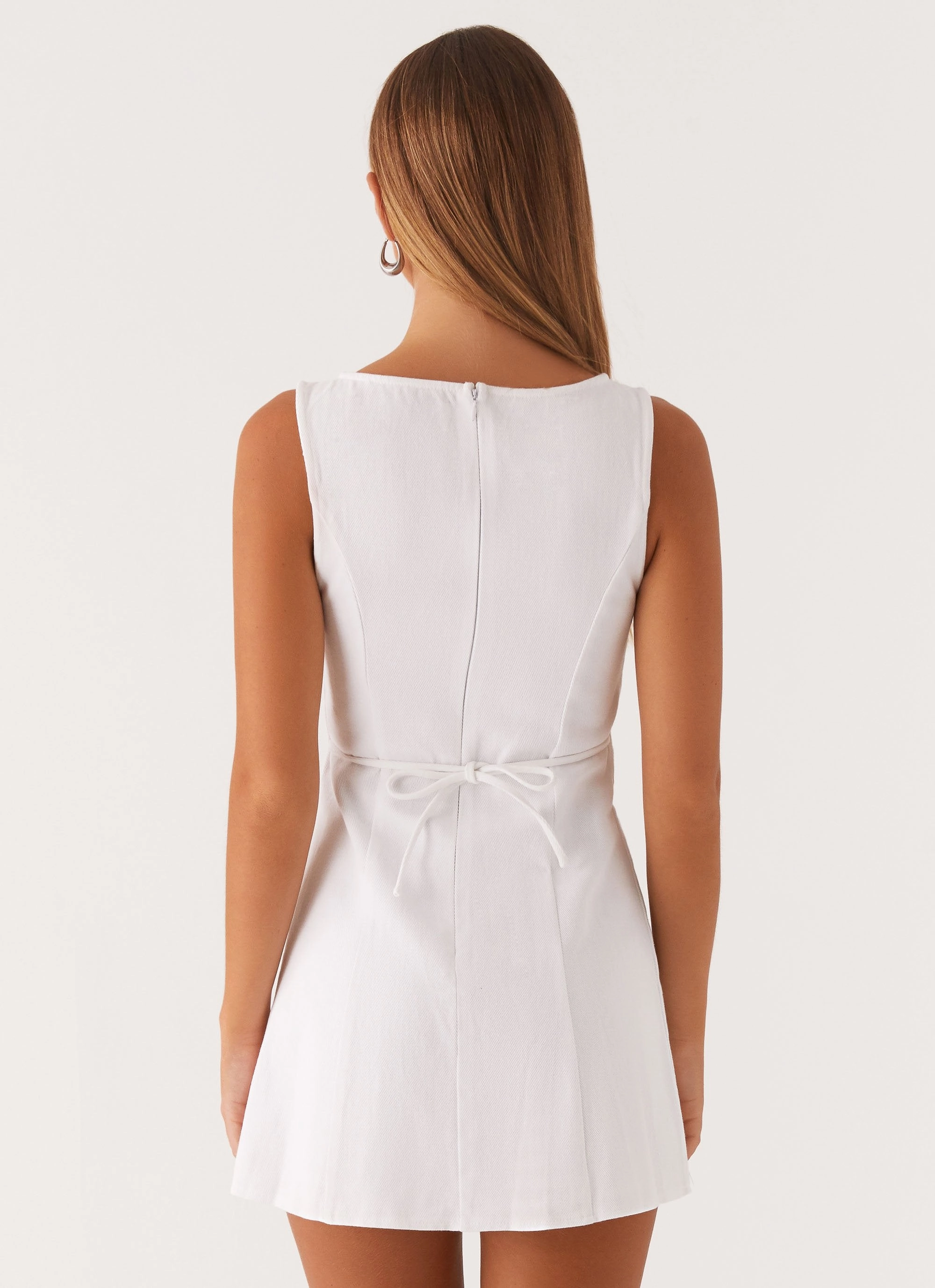 Fashionable Design Elegant Appearance Rochelle Denim Mini Dress - White