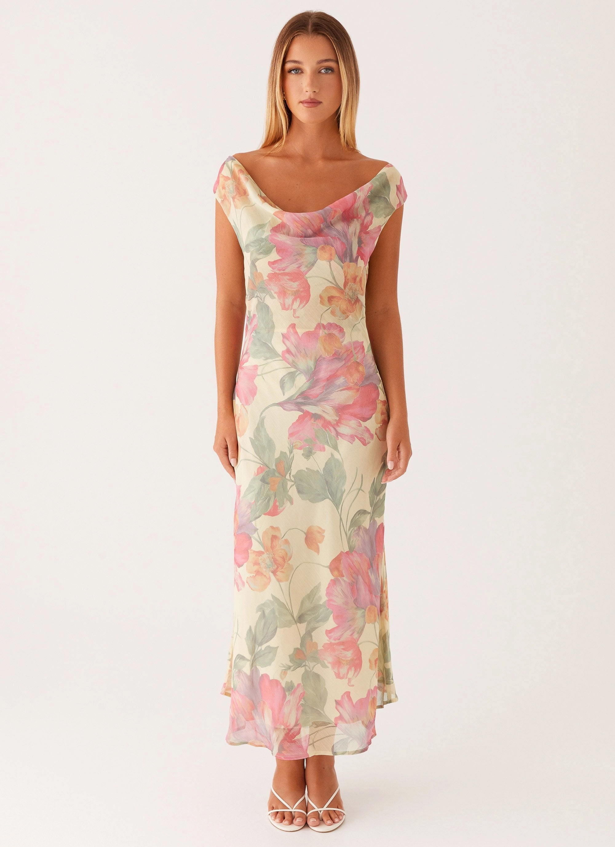 TaglessDesign Sheer Look Role Model Maxi Dress - Yellow Peony