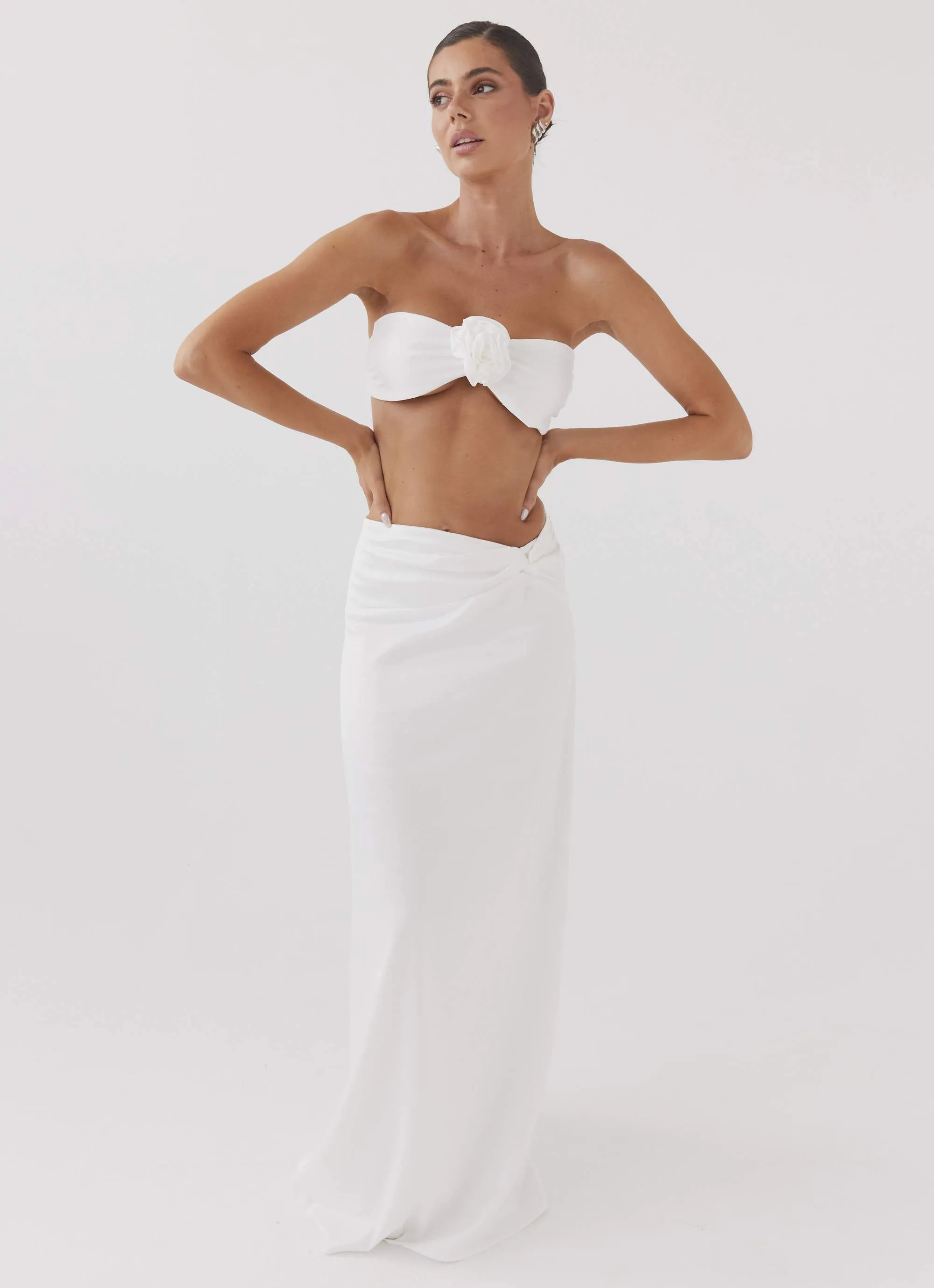 Crescent Light Twist Maxi Skirt - Ivory Hypoallergenic fabric investment piece