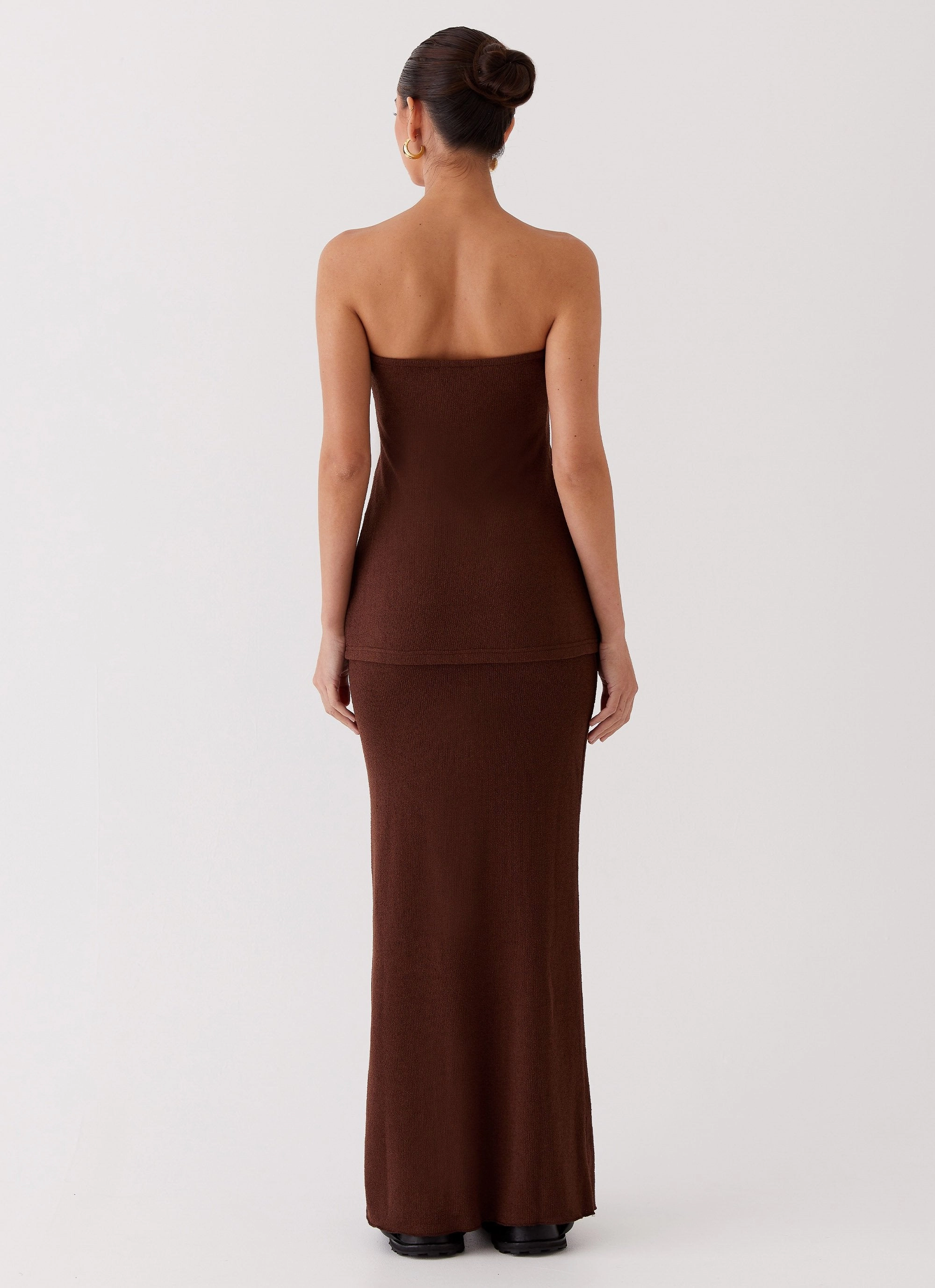 Tear Resistant Fiber Blend Long Sleeve Shirt Delicate Lady Knit Top - Chocolate