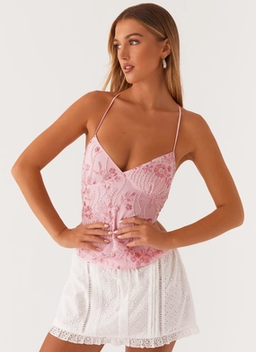 NonRestrictiveCollar Kamilla Sequin Cami Top - Pink