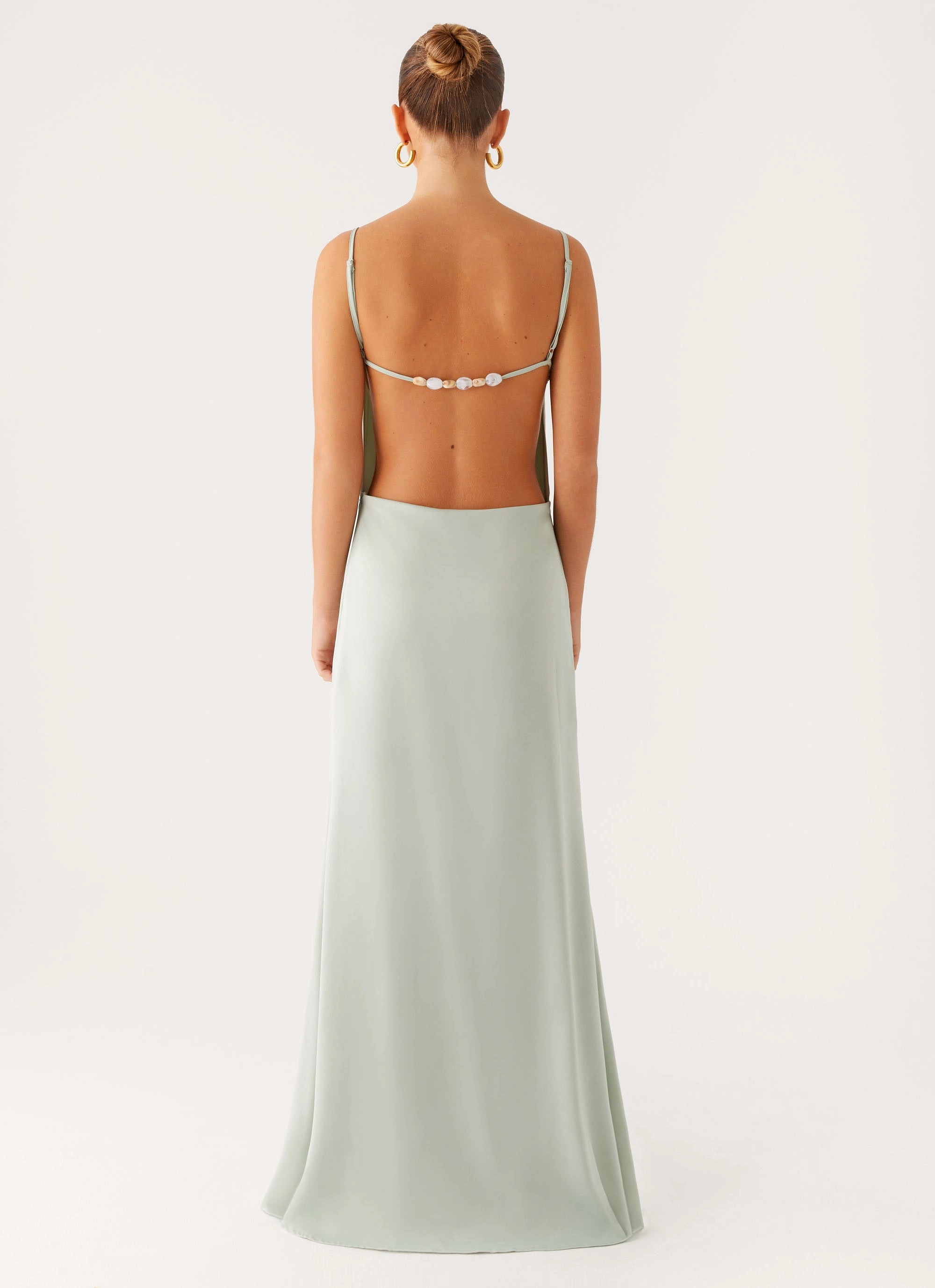 Formal Aura Draped Layer Yves Maxi Dress - Mint