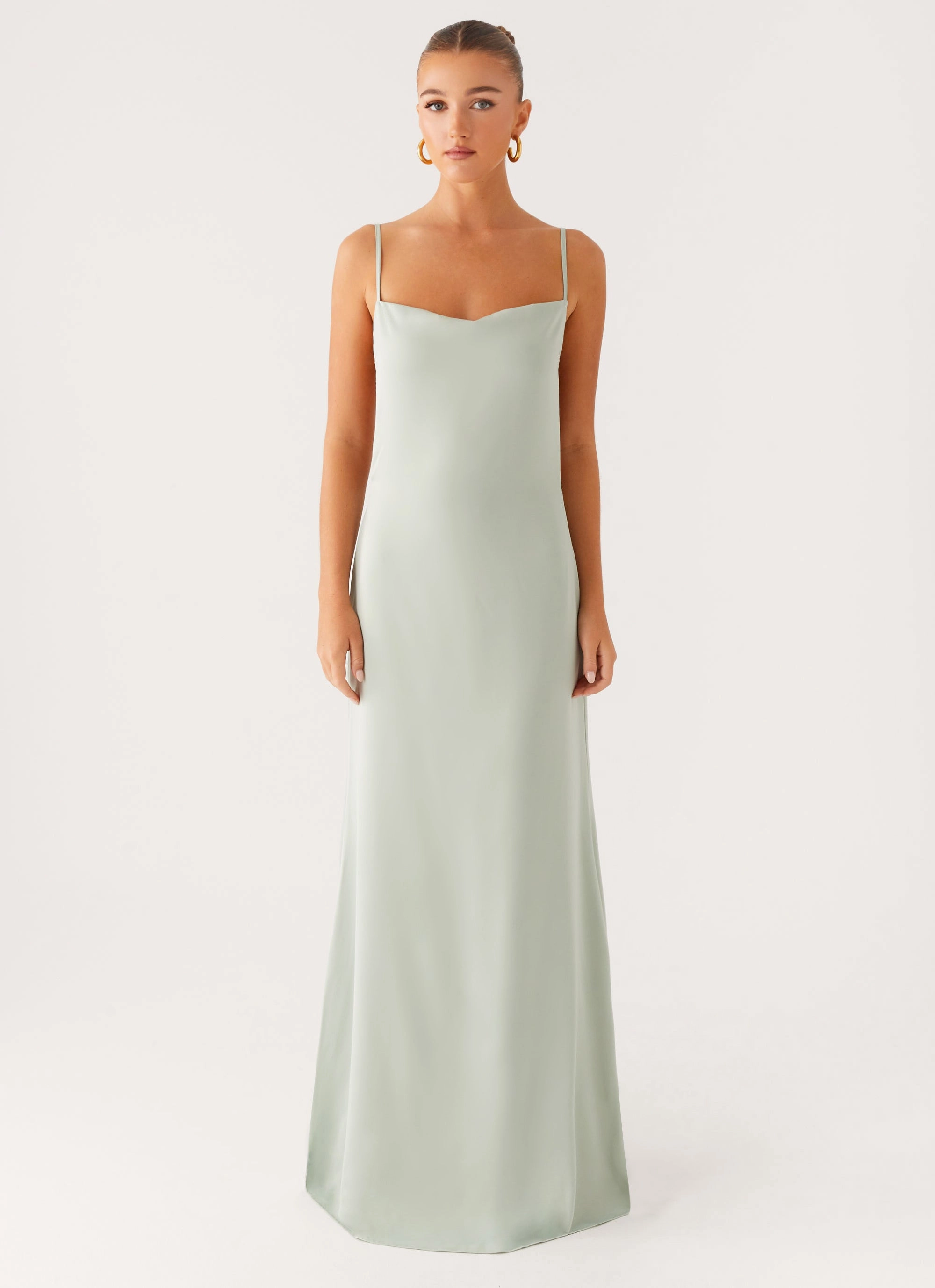 Silky Layer Yves Maxi Dress - Mint