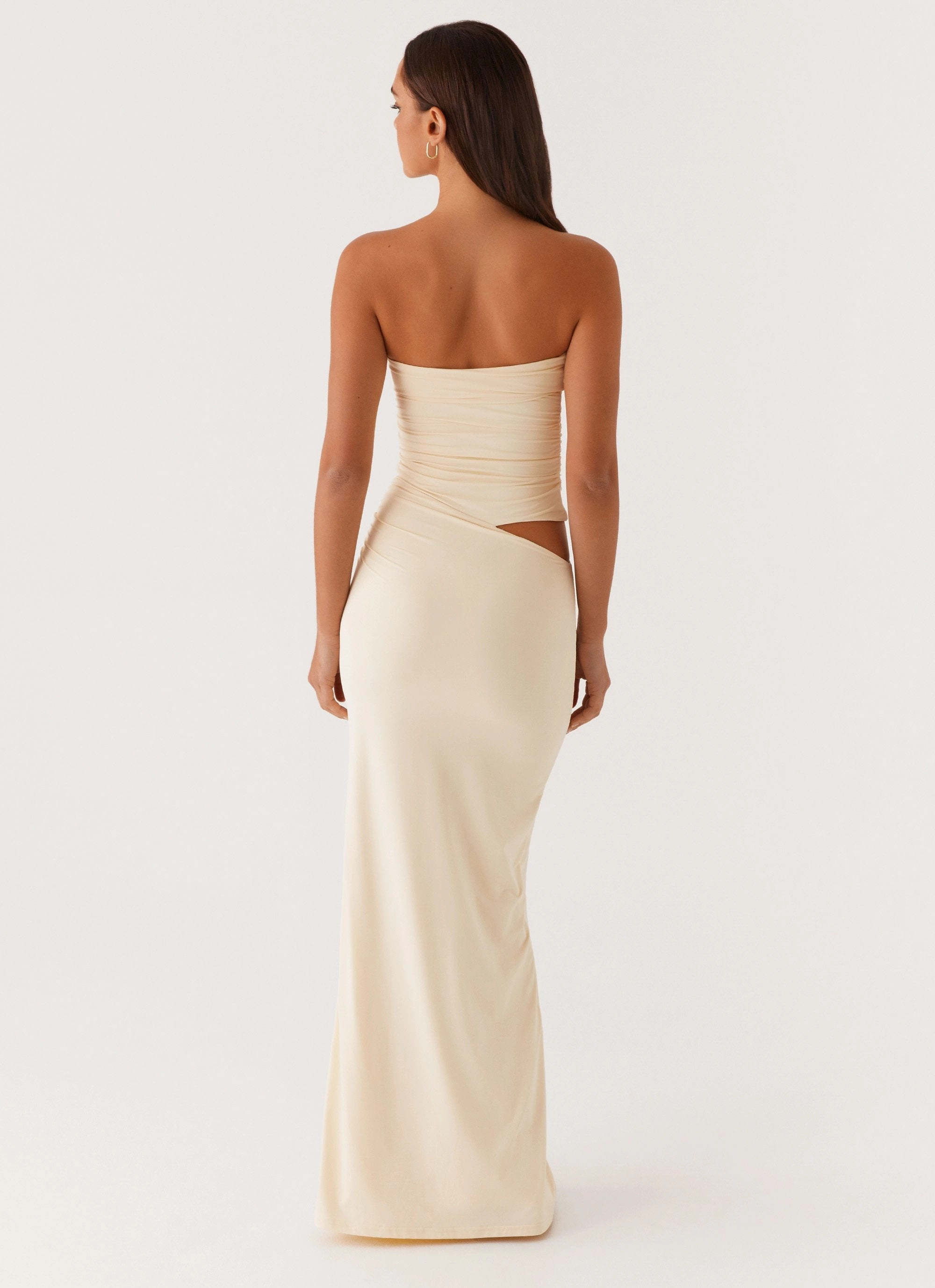 Delicate Details Bright Feel Romee Strapless Maxi Dress - Pastel Yellow