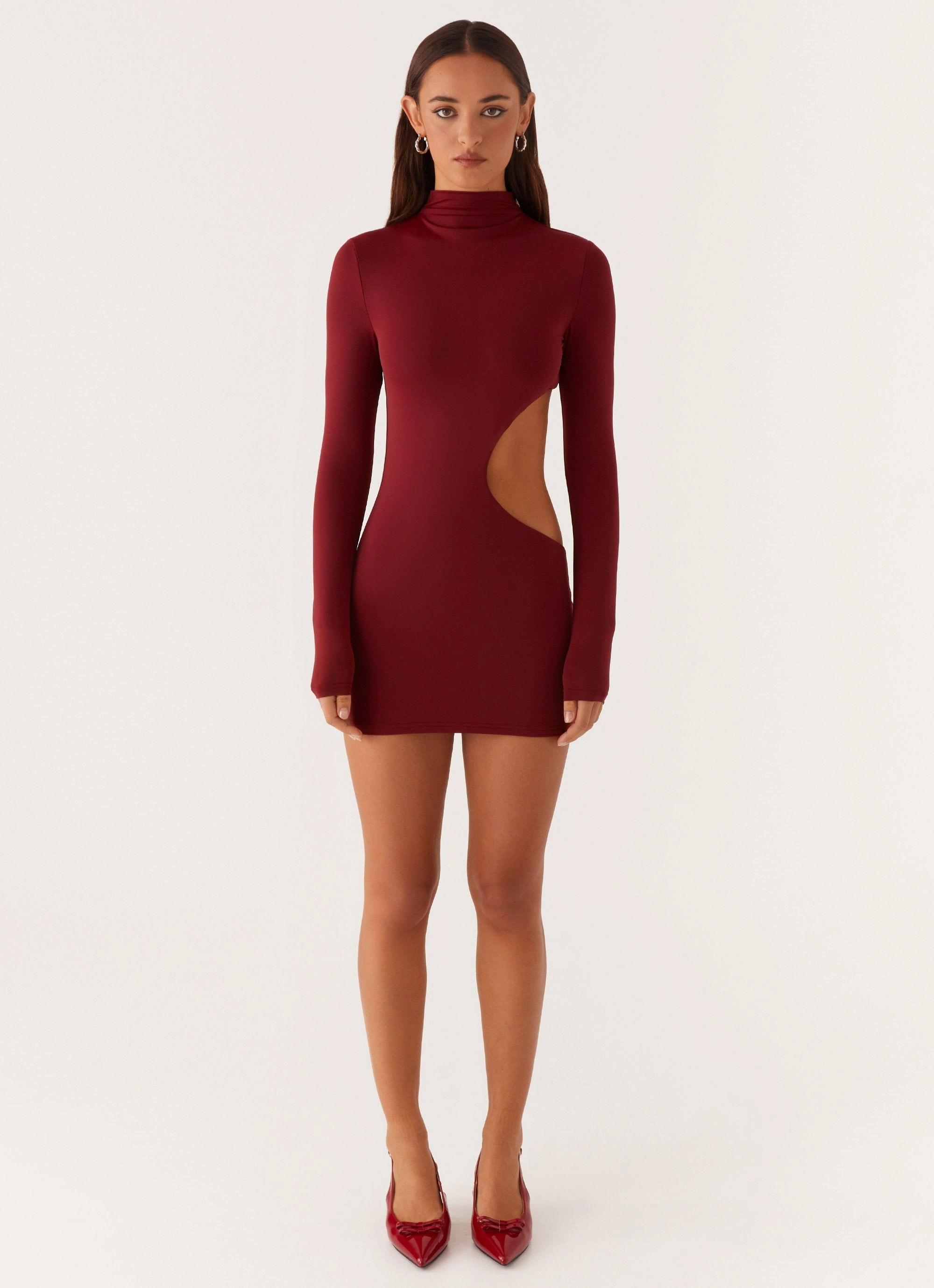 Comfy Yet Stylish Rora Cut Out Mini Dress - Mulberry