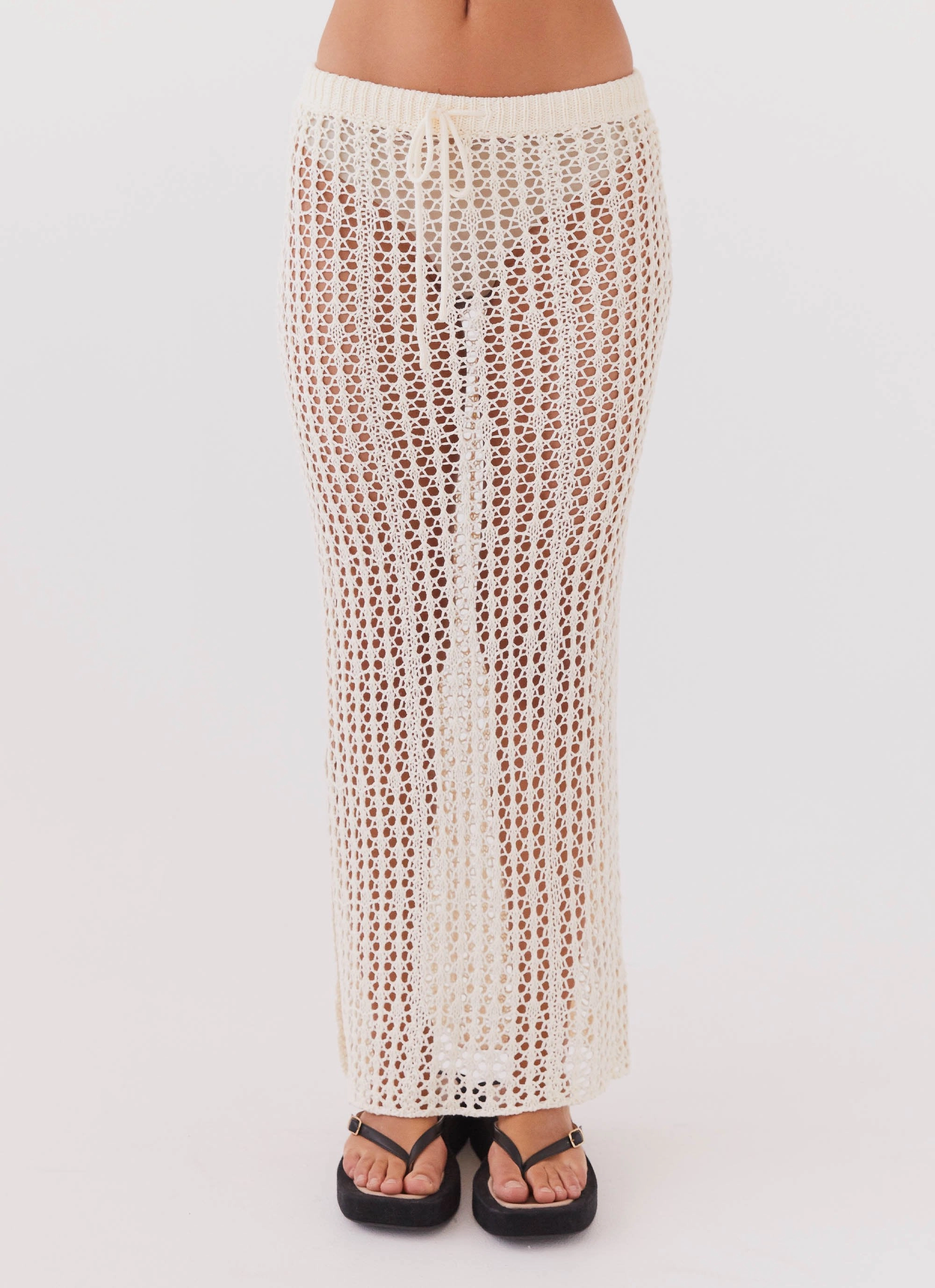 Modern City Outfit Rosalina Crochet Maxi Skirt - Natural
