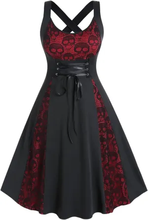 ROSE GAL Womens Plus Size Dresses Sleeveless Wrap V-Neck Gothic Vintage 50S Party Maxi Dress