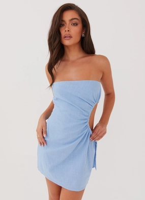 Rosella Linen Mini Dress - Blue All-day style Comfortable fit for outings