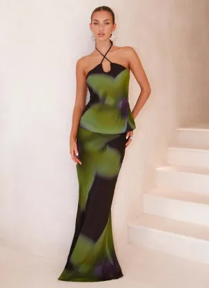 Rosetta Maxi Skirt - Lime Flower Smart Look Rosetta Maxi Skirt - Lime Flower Soft Lines All Day Look