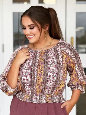 Light material Built In Filter Layer Rosey Woven Top- Final Sale