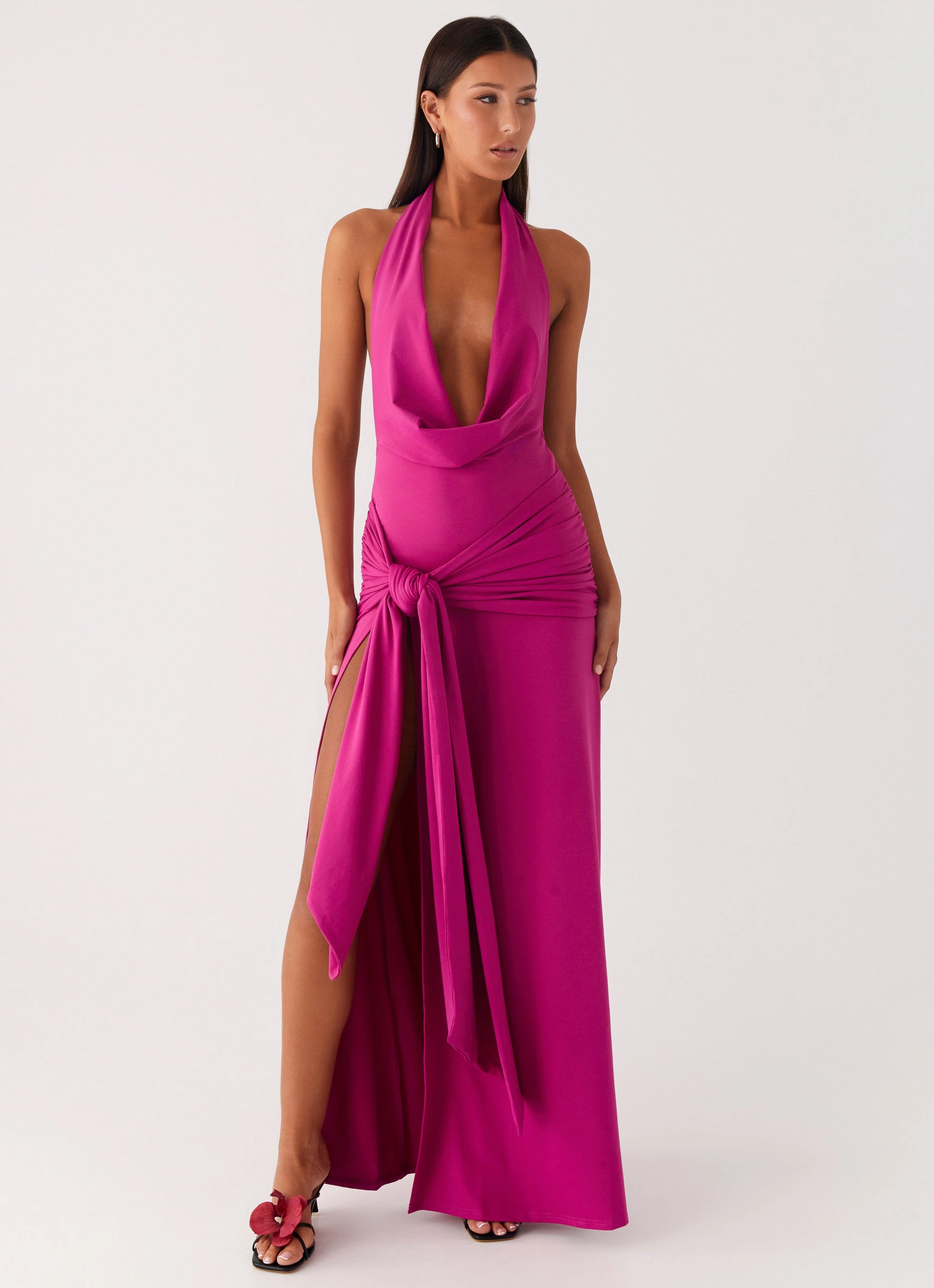 Rowan Ray Cowl Maxi Dress - Fuchsia Soft Profile Fashionable Comfort Wear
