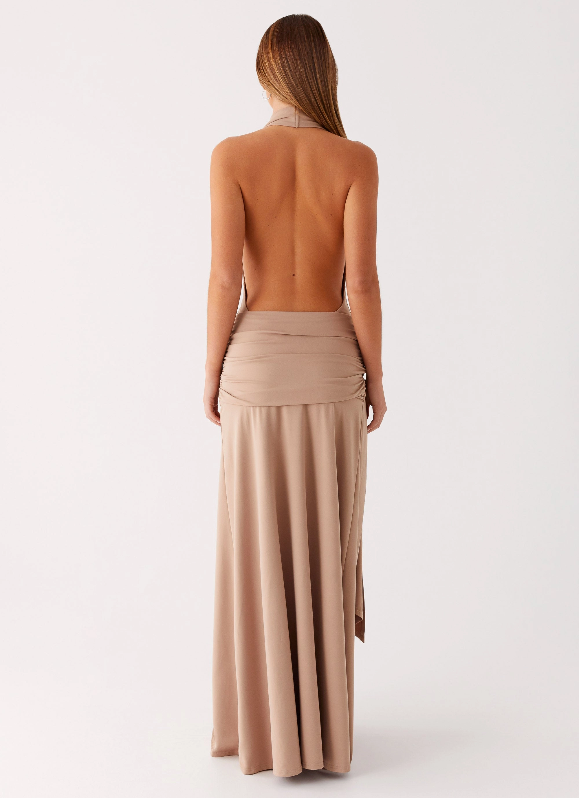 Rowan Ray Cowl Maxi Dress - Light Taupe Soft Feel