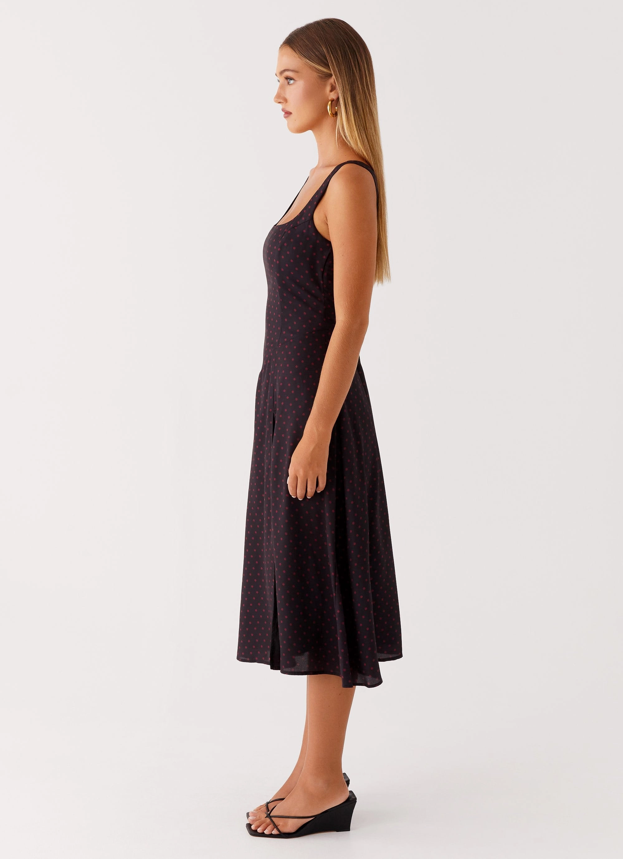 Fit Choice Rowyn Midi Dress - Black Polka Dot