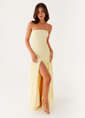 Active Moments Silky Silhouette Royce Maxi Dress - Yellow