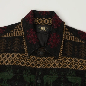 RRL Jacquard Alpaca Knit Jacket - Black/Multi RRL Jacquard Alpaca Knit Jacket - Black/Multi