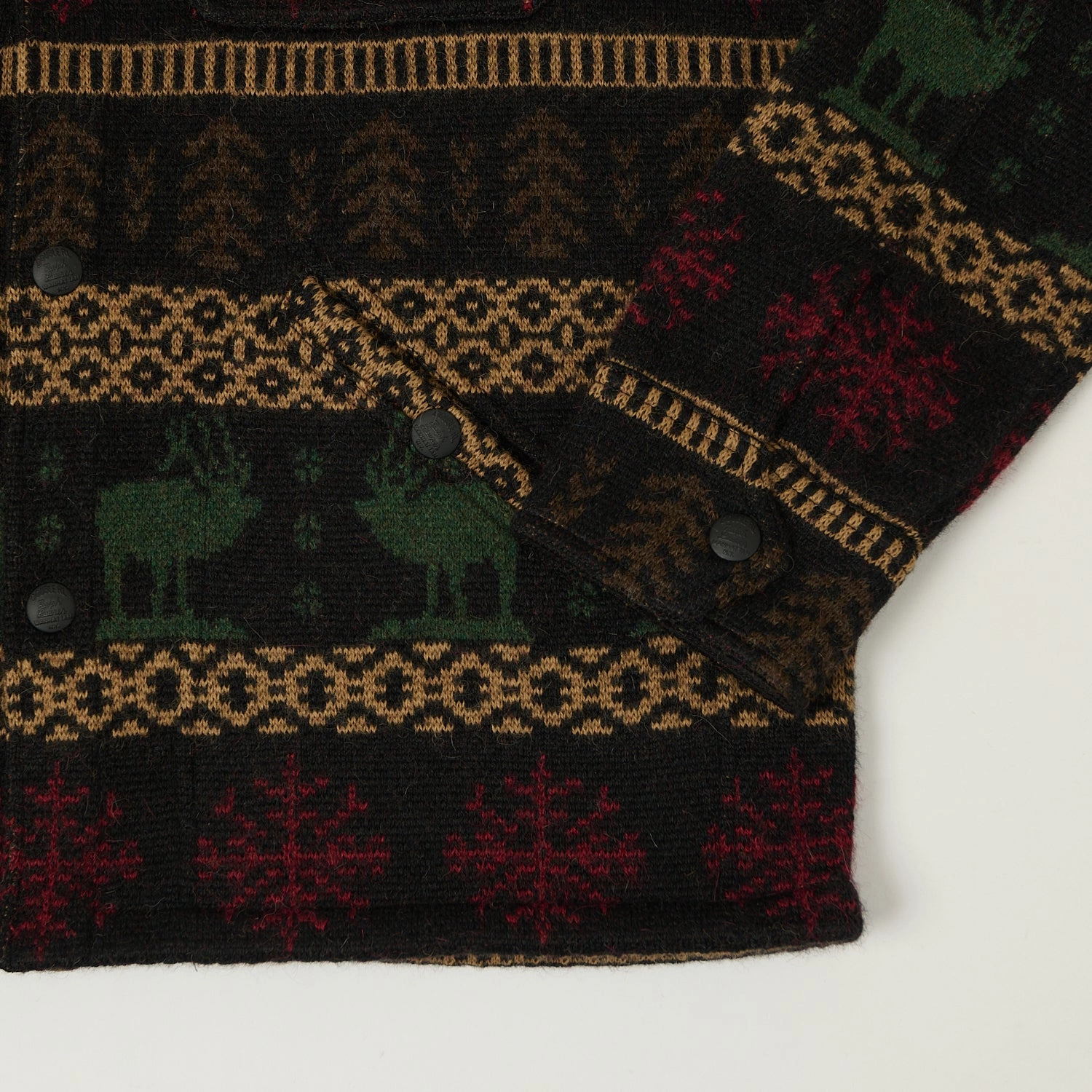 RRL Jacquard Alpaca Knit Jacket - Black/Multi