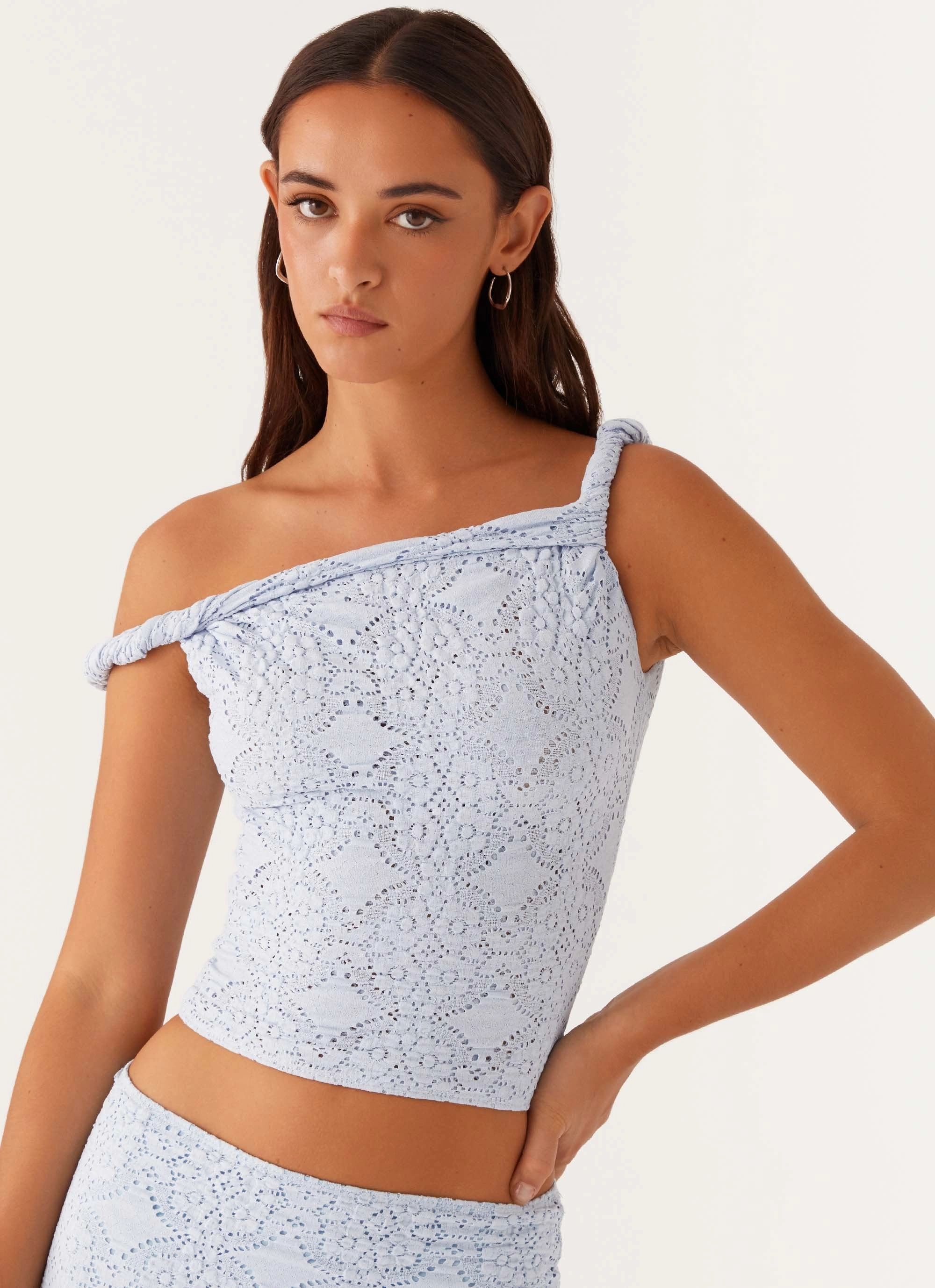 Diamond Sky Top - Blue RibbedCuff Multipanel Construction