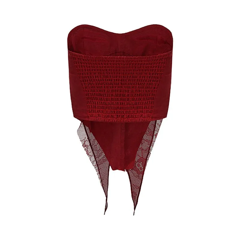 Ruby Fold Pleated Ruffles Tube Top
