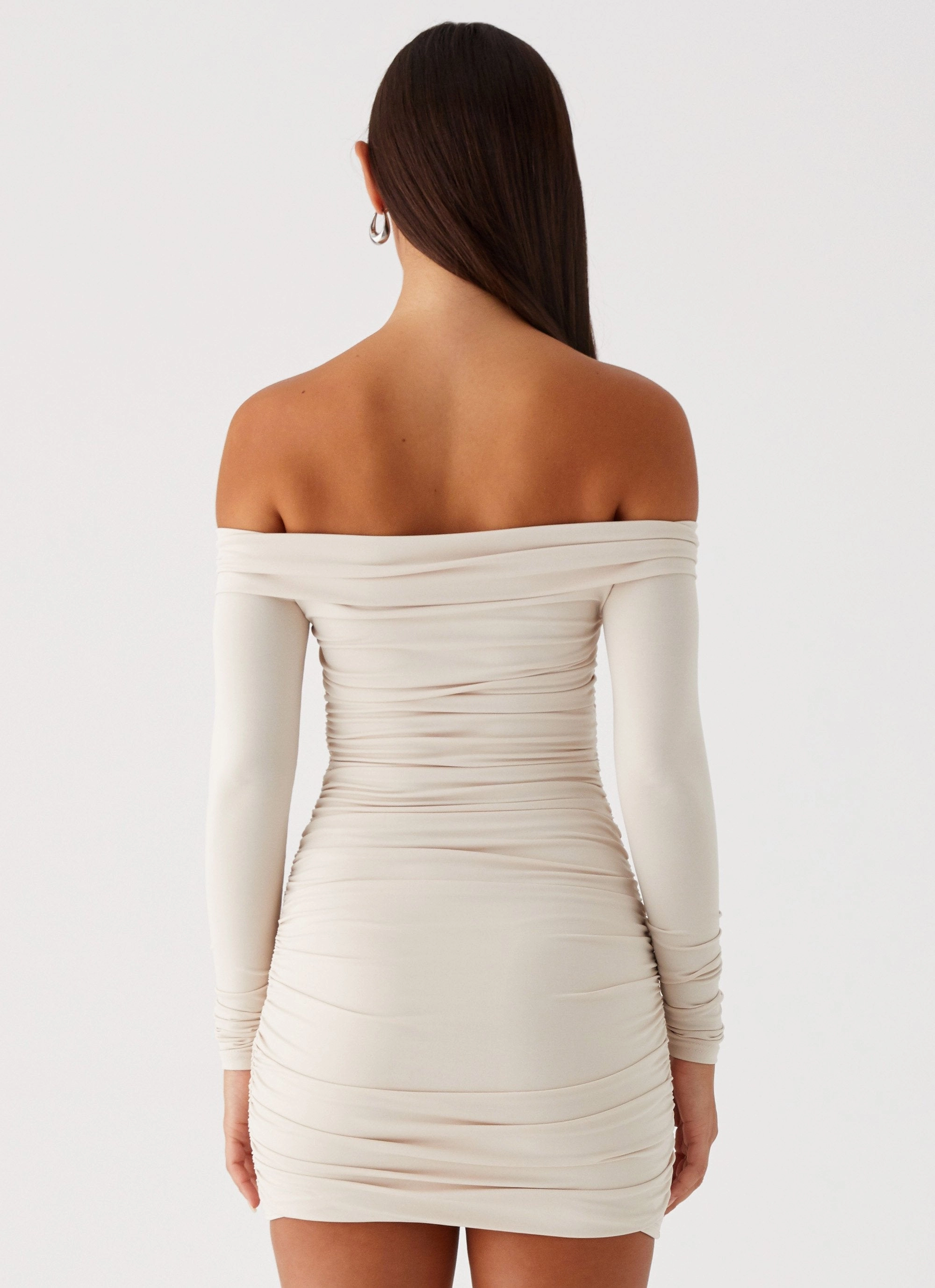 Rudy Long Sleeve Mini Dress - Ivory Flexible Cut