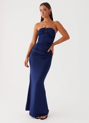 Rudy Maxi Dress - Navy Eye Catching Relaxed-fit Weekend Chic Rudy Maxi Dress - Navy