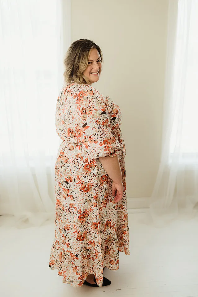 Ruffle Detailed Floral Maxi