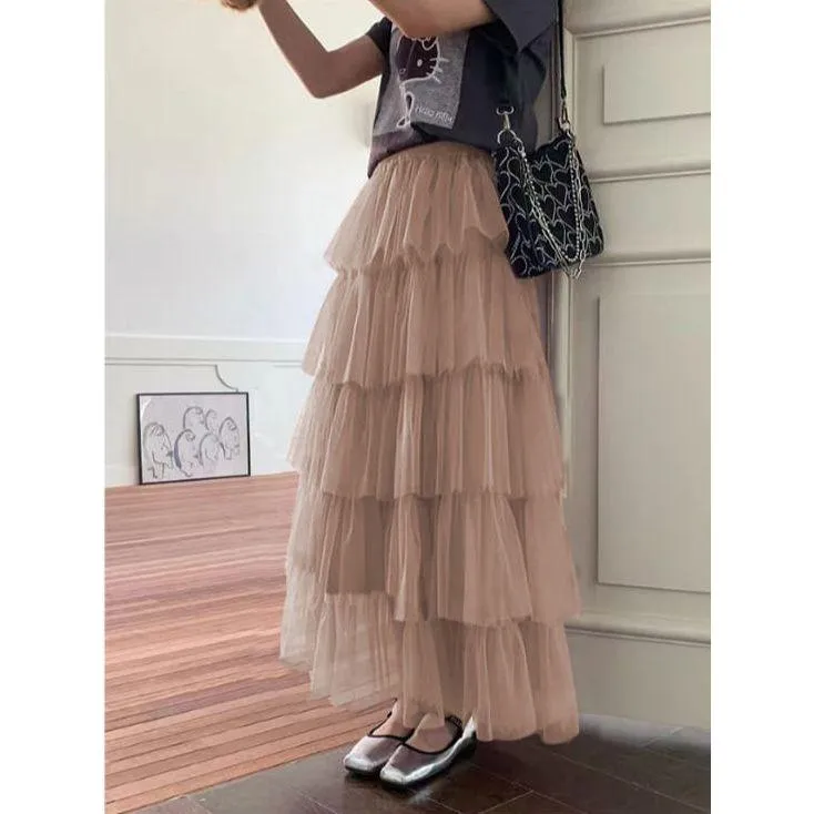 Ruffle Layered Maxi Skirts