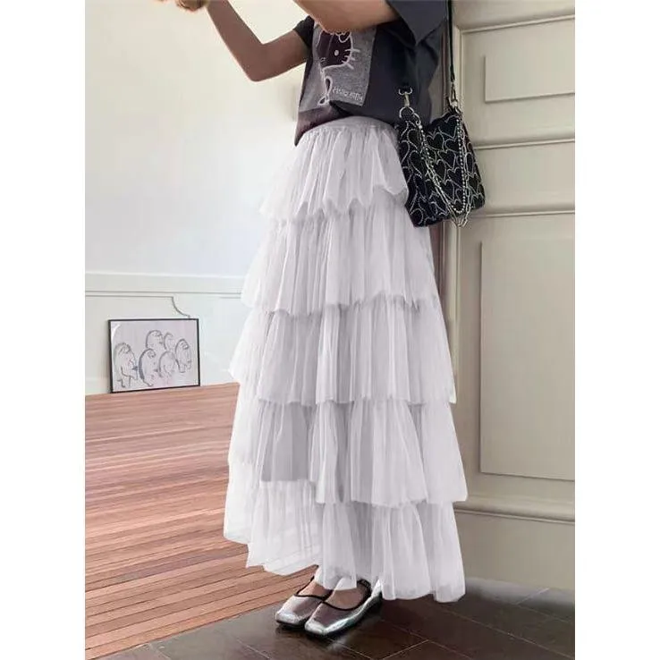 Ruffle Layered Maxi Skirts