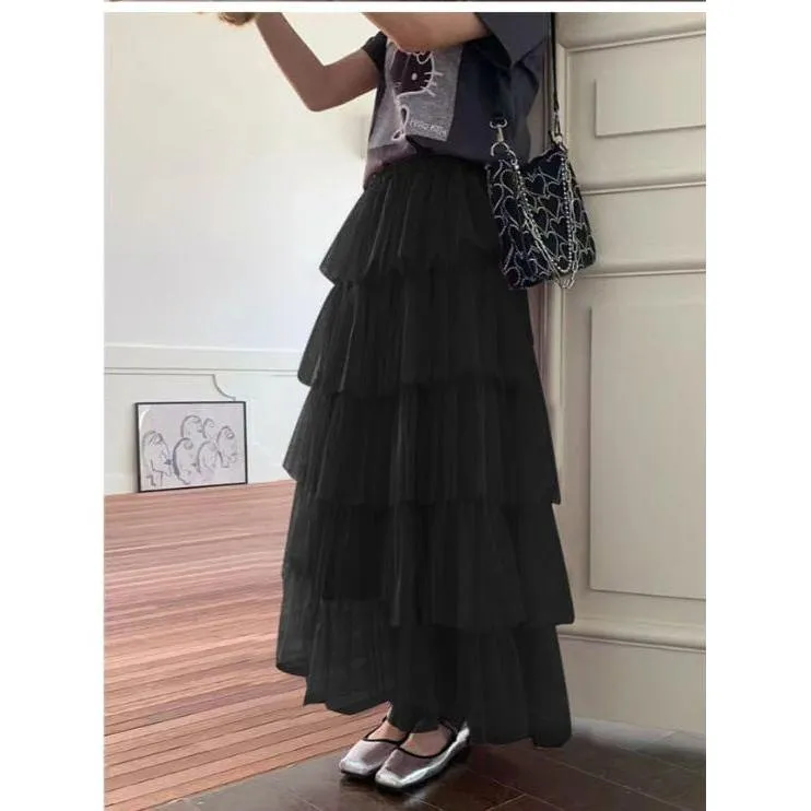 Ruffle Layered Maxi Skirts