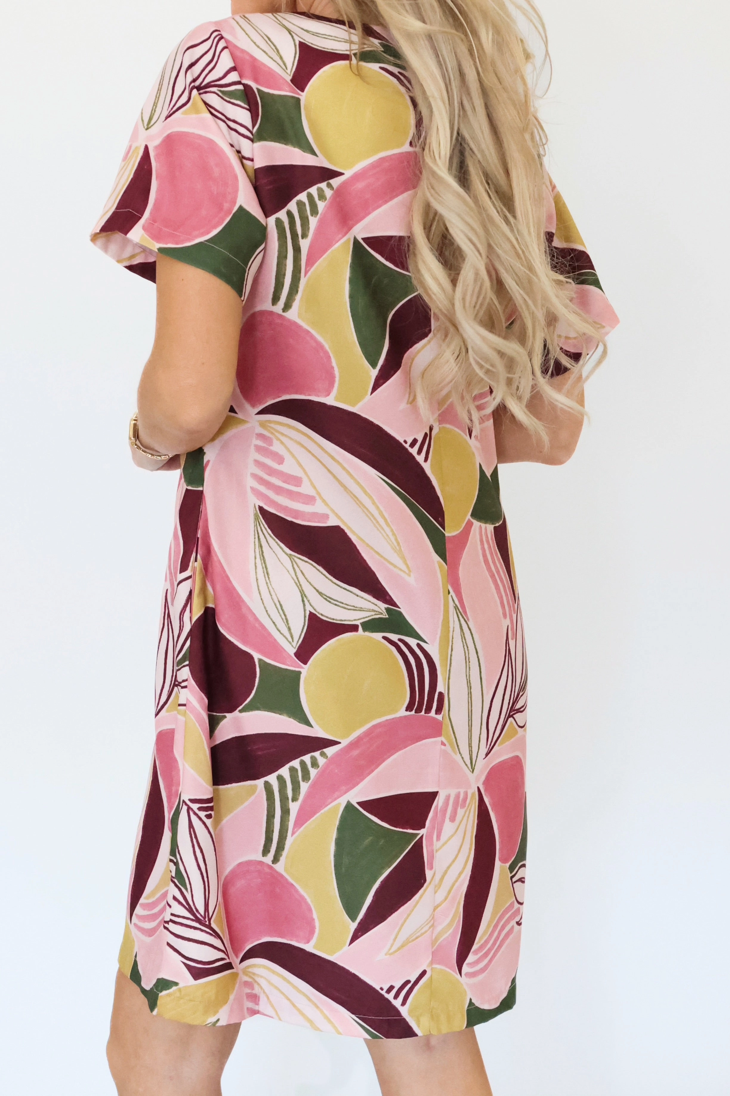 Running For Office Dress- Pink Double Stitched Seams