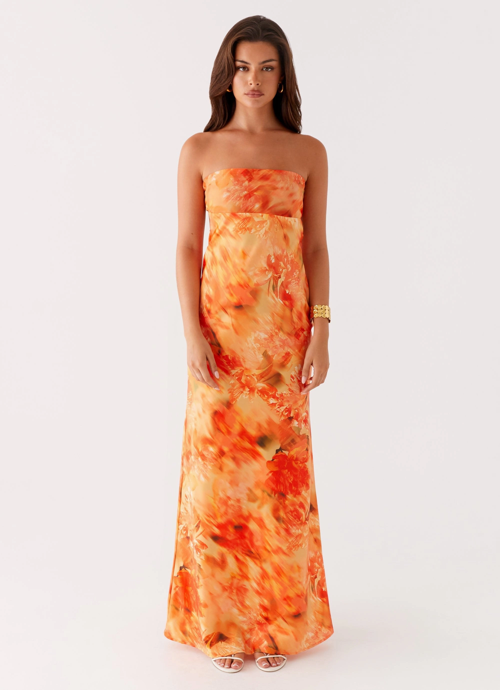 Effortless Waist Design Carmen Maxi Dress - Sunset Floral