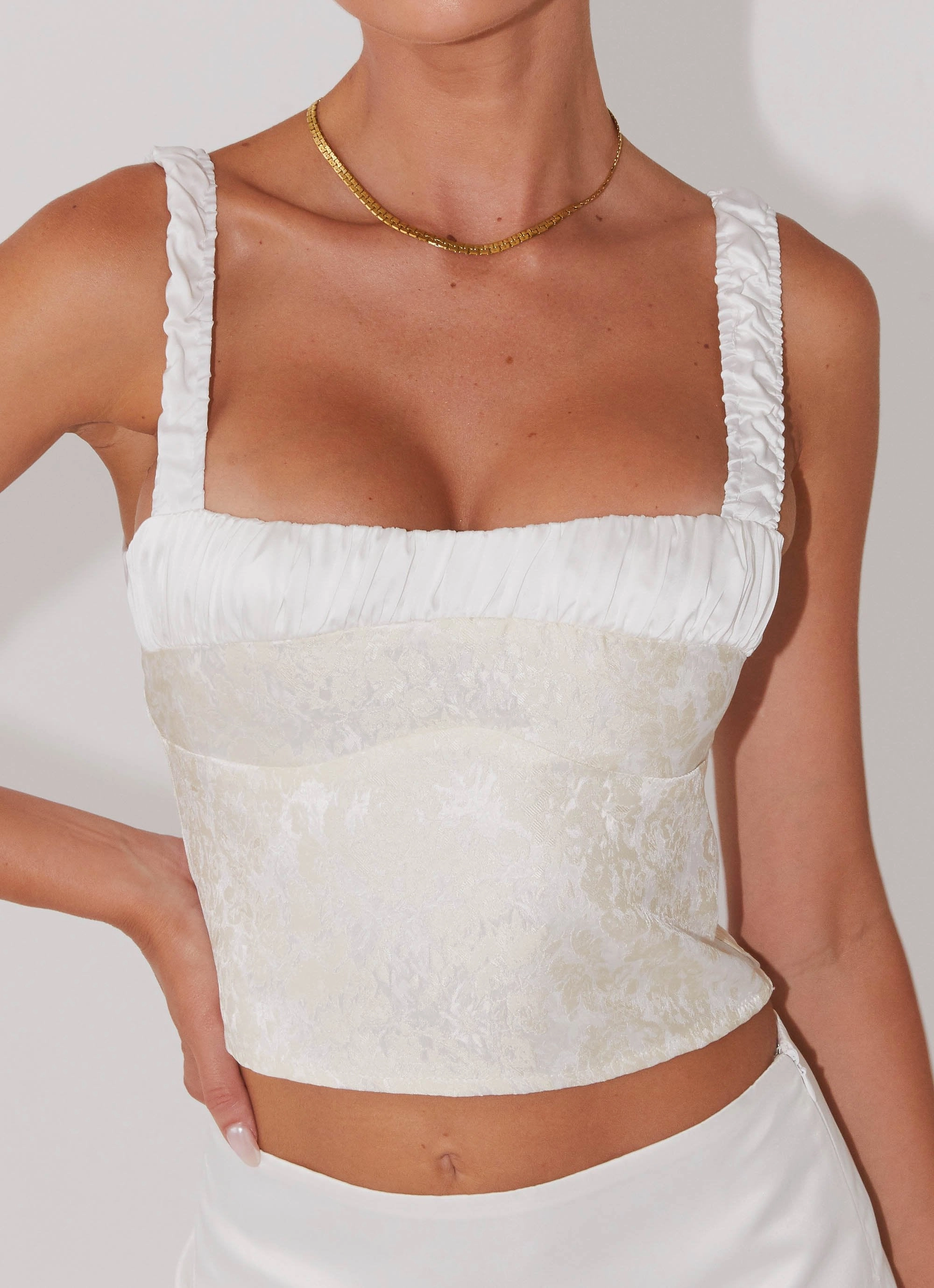 Ryder Bustier Top - Ivory Sky AntiStaticFabric MultiPanelConstruction